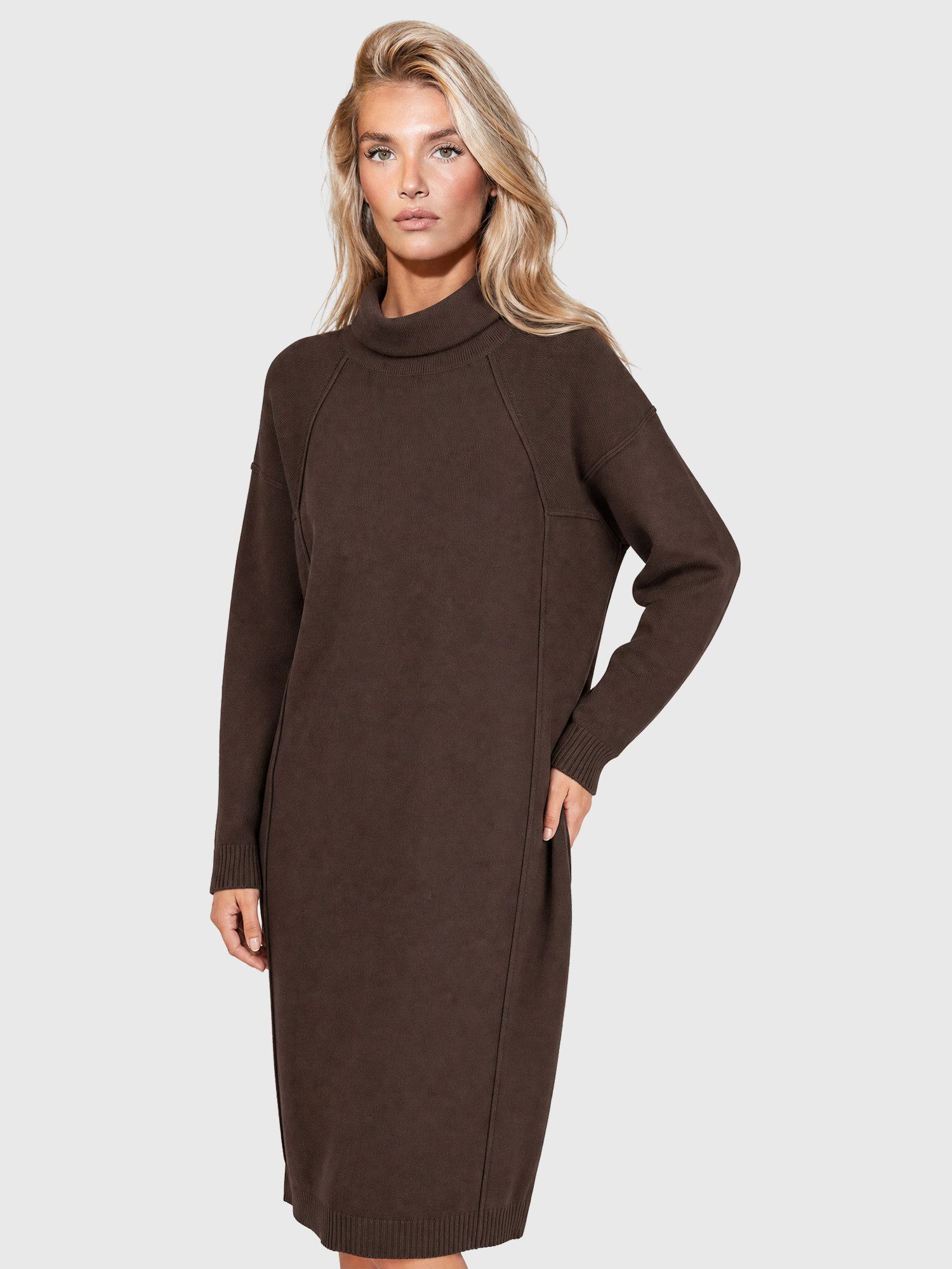 Apart Strickkleid mit Rollkragen und Kaschmiranteil