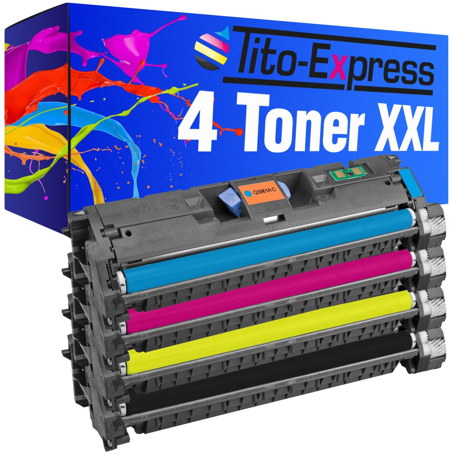 Tonerpatrone Q3961A 2550LN Q3960A ersetzt Series 4er für 2550 2800 2550L Set 2550N 2820 HP Q3962A Laserjet Q3963A, HP Color 2840 Tito-Express HP AIO