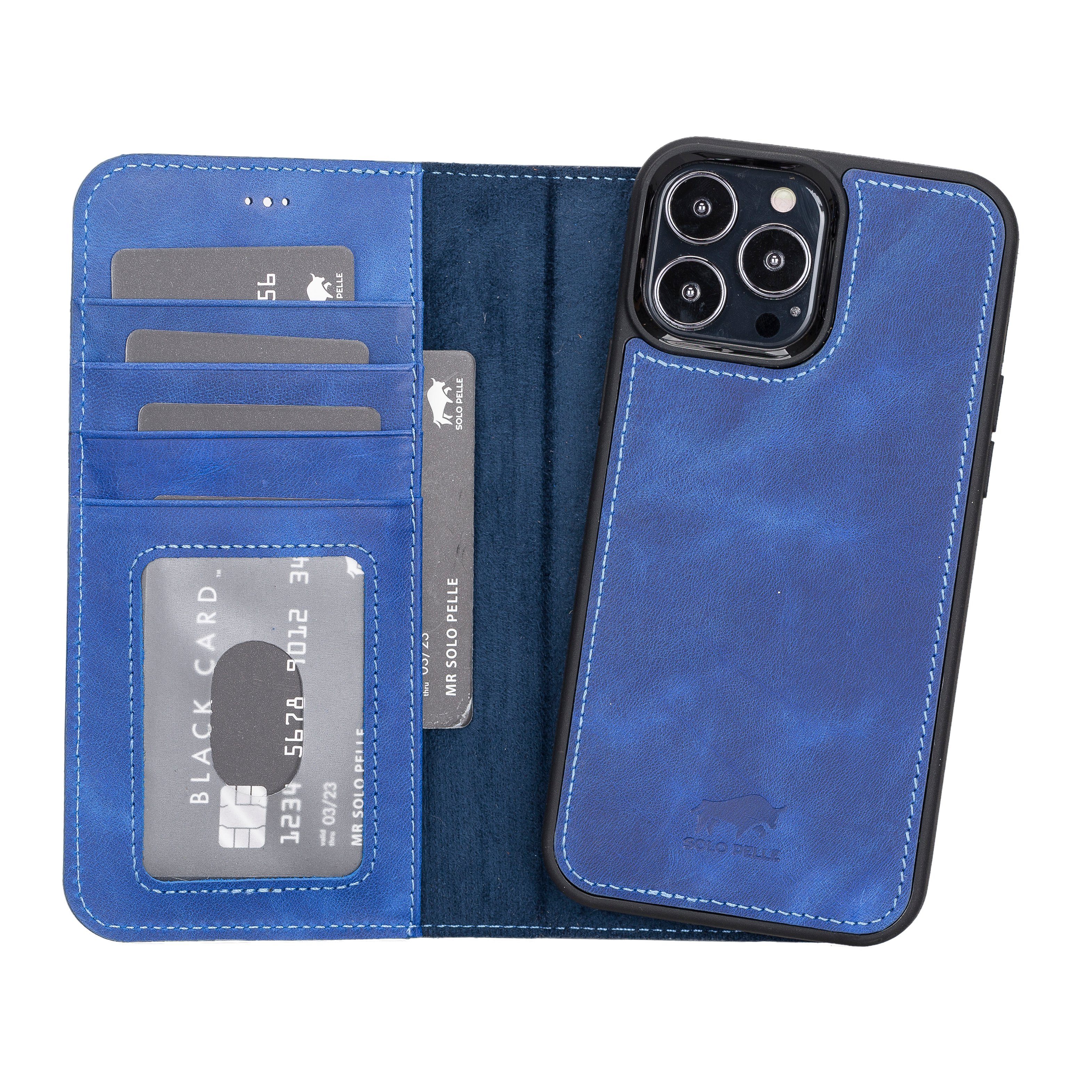 Solo Pelle Smartphonetasche »Lederhülle kompatibel für iPhone 13 Pro Max in  6.7 Zoll abnehmbare Hülle (2in1) inkl. Kartenfächer«