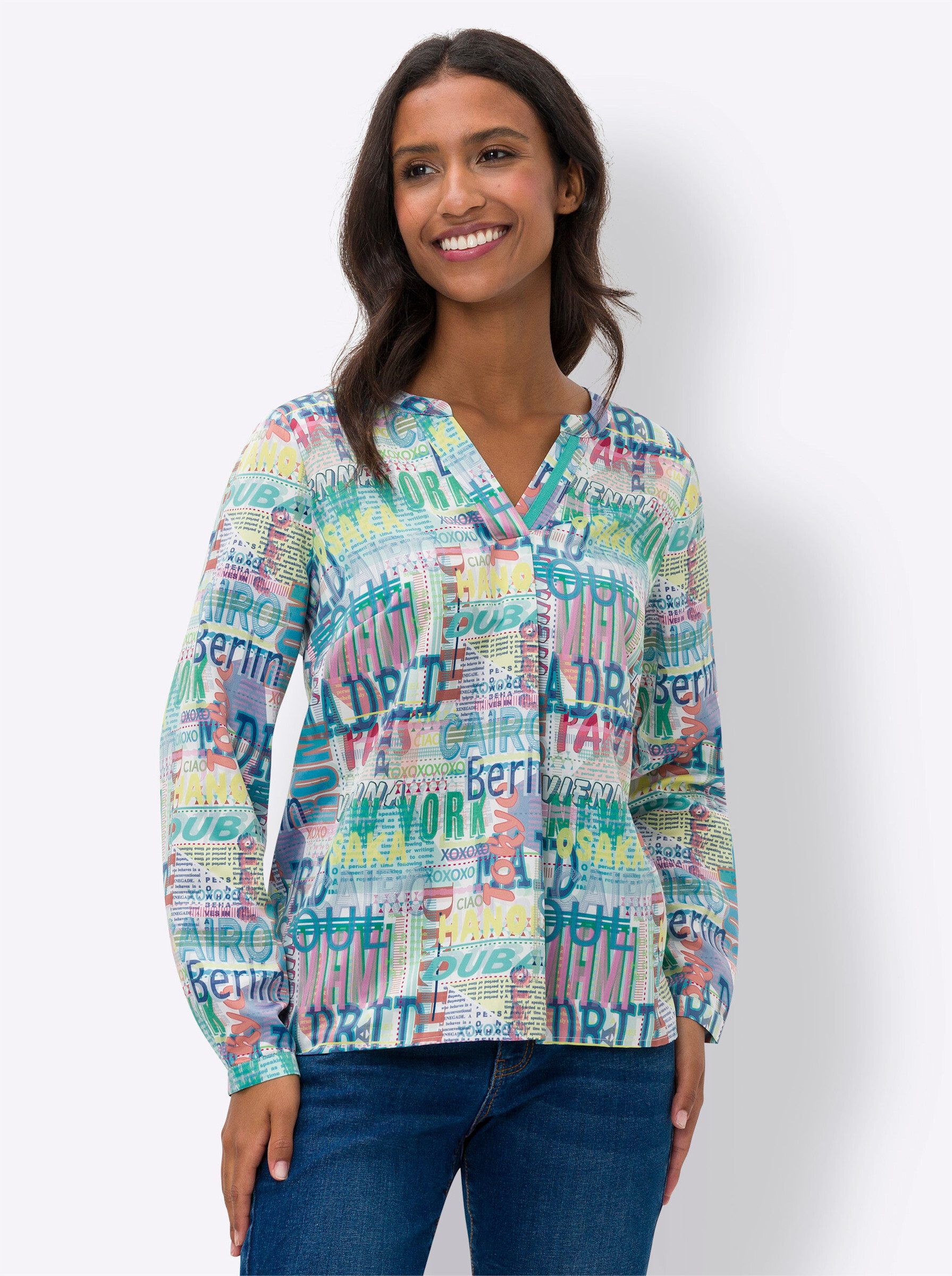 heine Klassische Bluse Druckbluse . günstig online kaufen