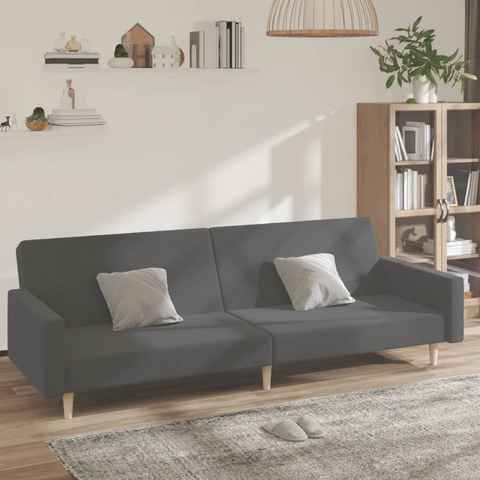 vidaXL Sofa Schlafsofa 2-Sitzer Hellgrau Stoff