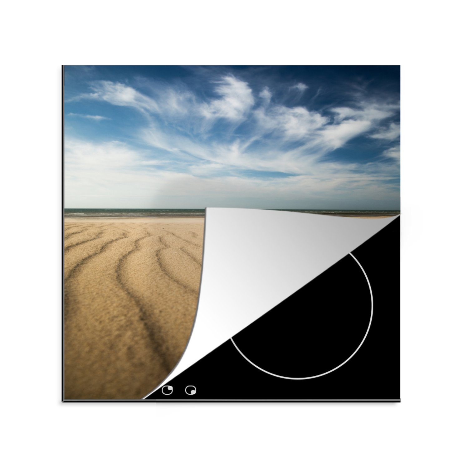 tlg), Vinyl, cm, (1 - 78x78 Europa für Wolken, Strand Arbeitsplatte - MuchoWow küche Herdblende-/Abdeckplatte Ceranfeldabdeckung,
