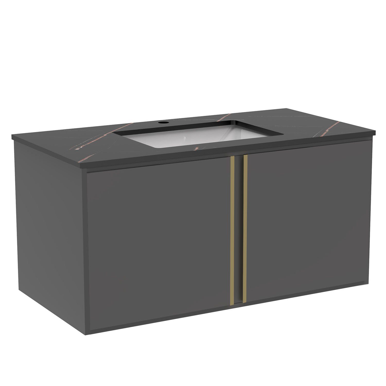 duschspa Waschtisch 60/80/100 cm Breite, Felsplatte-Becken+Sperrholzplatte günstig online kaufen