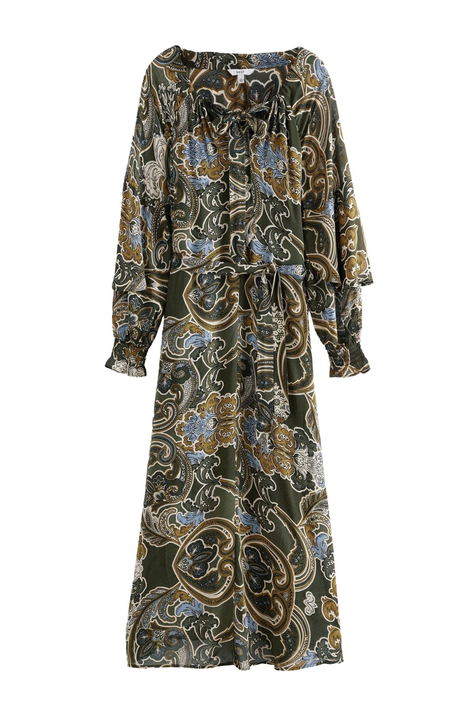 Next Maxikleid Maxikleid mit Volumenärmeln, Raffung günstig online kaufen