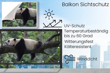 MuchoWow Balkonsichtschutz Panda - Baum - Tiere - Natur (1-St) Balkonbanner, Sichtschutz für den Balkon, Robustes und wetterfest