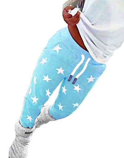 RMK Jogginghose Damen Trainingshose Fitnesshose Sport Schlaf Hose Stern Pyjama elastischer Bund