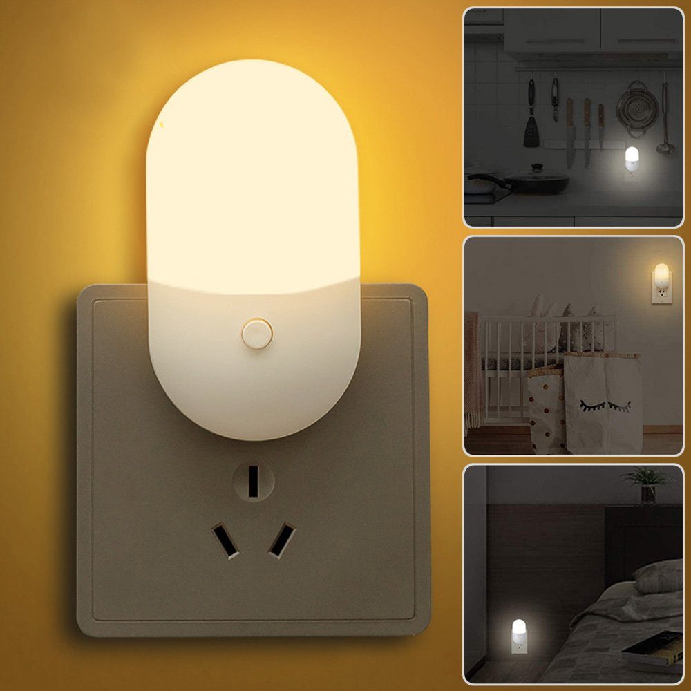 Sunicol LED Steckdosenleuchte Plug-in LED-Nachtlicht, zweifarbig dimmbar warmweiß/weiß, 2 Farbverschiebungen, Warmweißes und weißes, Energieeffizient | Steckdosenlampen