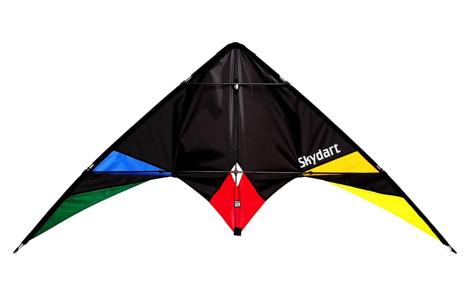 Wolkenstürmer Kite Ready to Fly Lenkdrachen Set für Kinder & Anfänger, (Sportlicher Flugdrache 175 cm für Kinder ab 10 Jahren, 1-tlg), Skydart (schwarz) Lenkdrachen 175 cm ab 10 Jahren Kite für Anfänger
