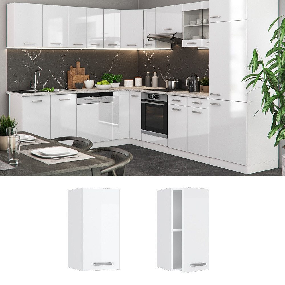 Vicco Hängeschrank R-Line, Weiß Hochglanz/Weiß, 30 cm (1-St)