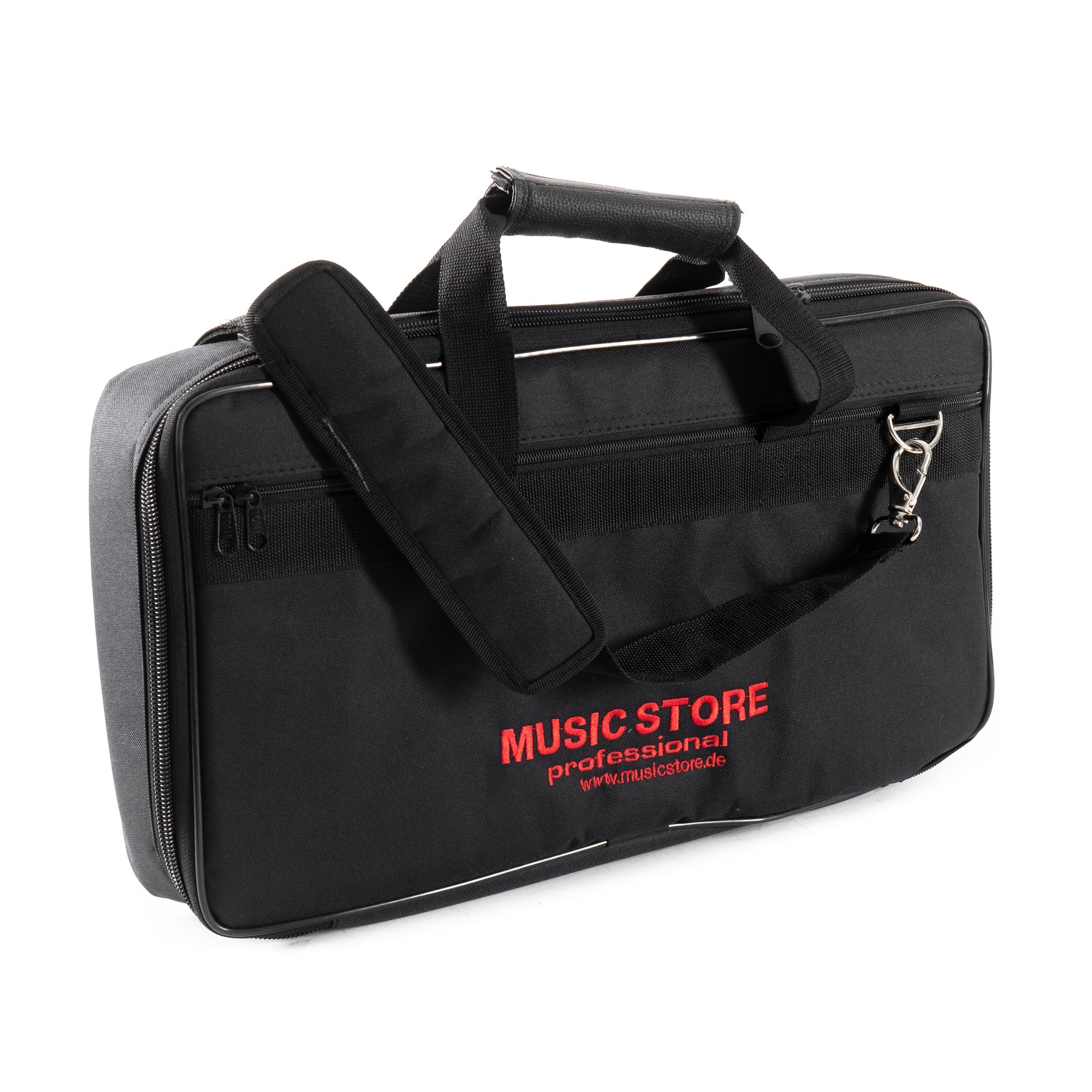 MUSIC STORE Piano-Transporttasche (Keyboardtasche KCS-I, Ideal für kleine Keyboards, 45 x 25 x 9cm, Schwarz, 20mm Polsterung, Vortasche für Zubehör), Keyboardtasche, kleine Keyboards, 20mm Polsterung