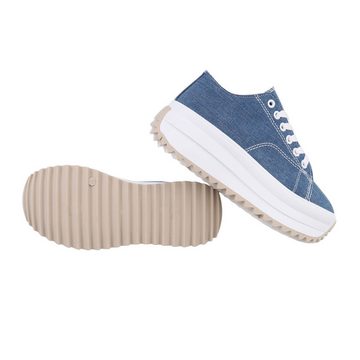 Ital-Design Damen Low-Top Freizeit Sneaker (85960117) Flach Sneakers Low in Blau