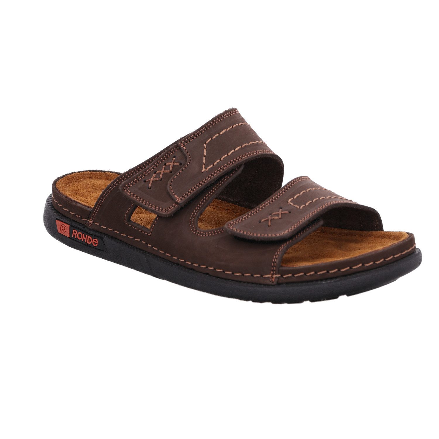 Rohde CENTO Pantolette Sommerschuh, Hausschuh mit zwei praktischen Klettverschlüssen