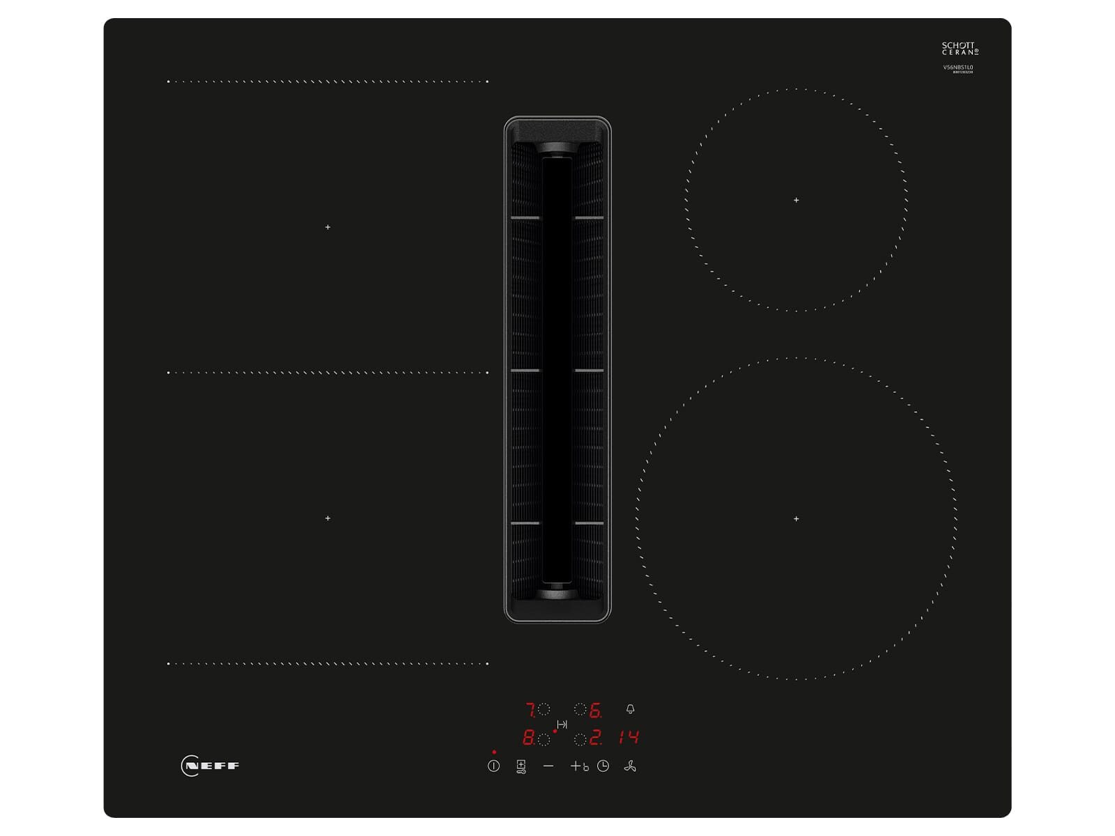 NEFF Kochfeld mit Dunstabzug V56NBSGA6, Timer, TouchControl-Bedienung