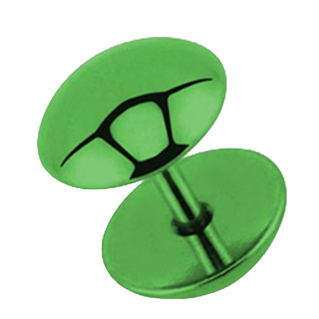 Taffstyle Fake-Ear-Plug Piercing Ohrstecker Fake Tunnel Hantel Halbrund poliert (Ohrring Ohrstecker mit Platten glänzend Damen & Herren Chirurgenstahl)