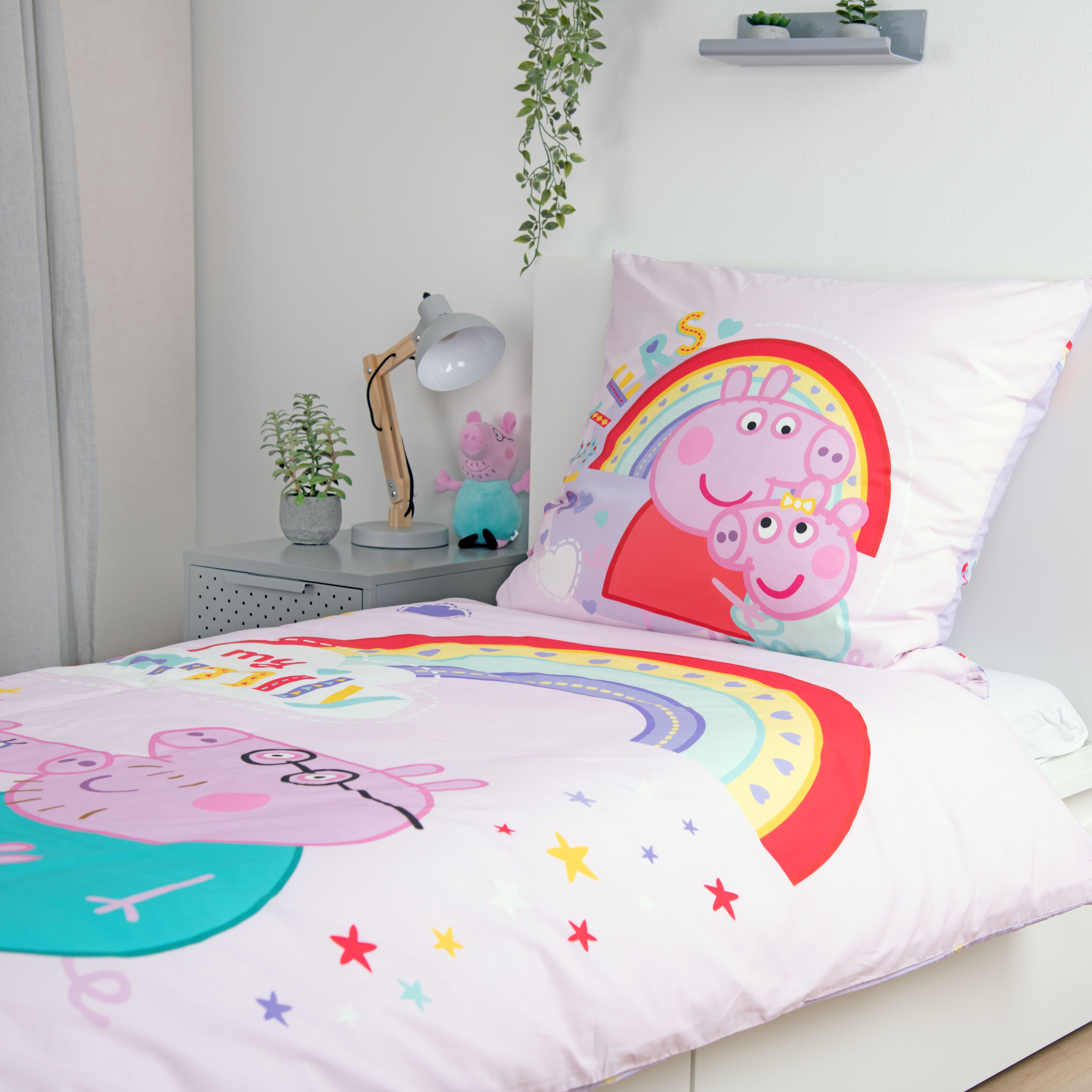 Peppa Pig Wendebettwäsche Peppa Pig, Flanell, 2 teilig, mit fröhlichem Design