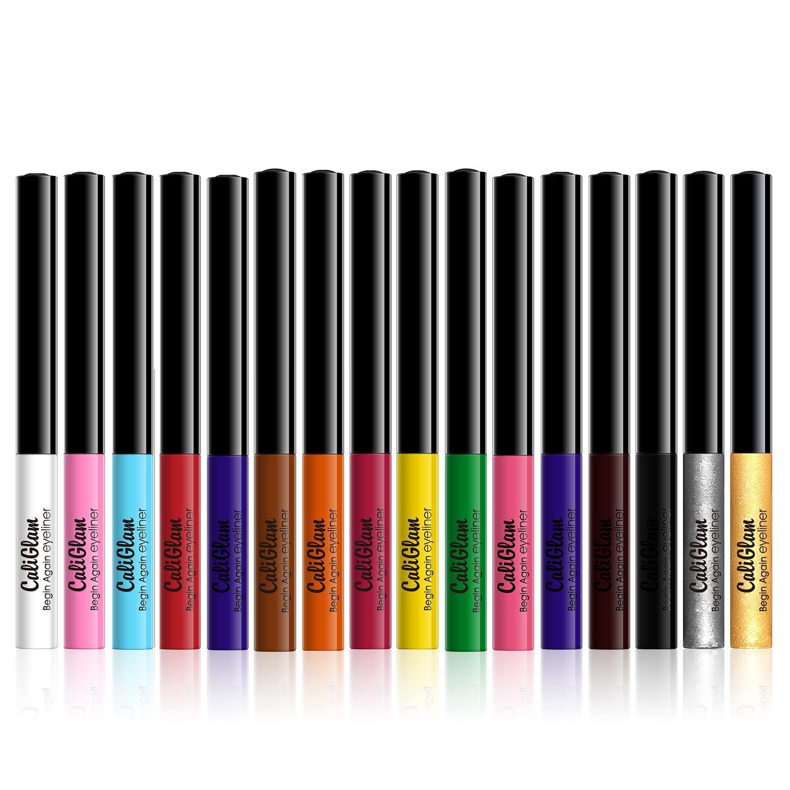 Haiaveng Eyeliner 16 Flüssig-Eyeliner-Set, Wasserdichter Mattes Farben Langanhaltender, Farbgel-Eyeliner