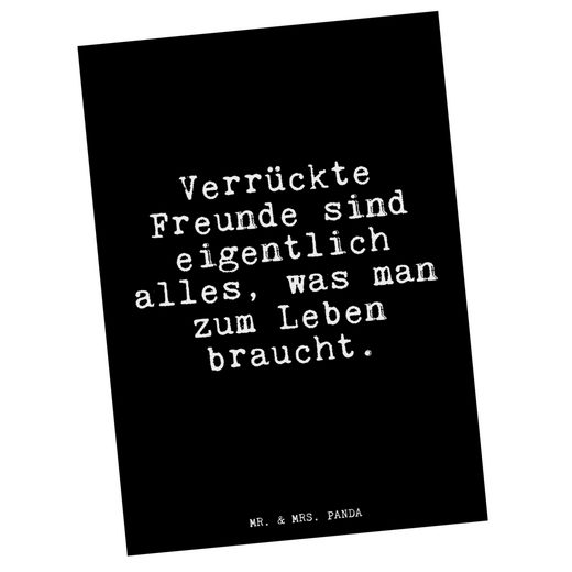 Mr. & Mrs. Panda Postkarte »Verrückte Freunde sind eigentlich