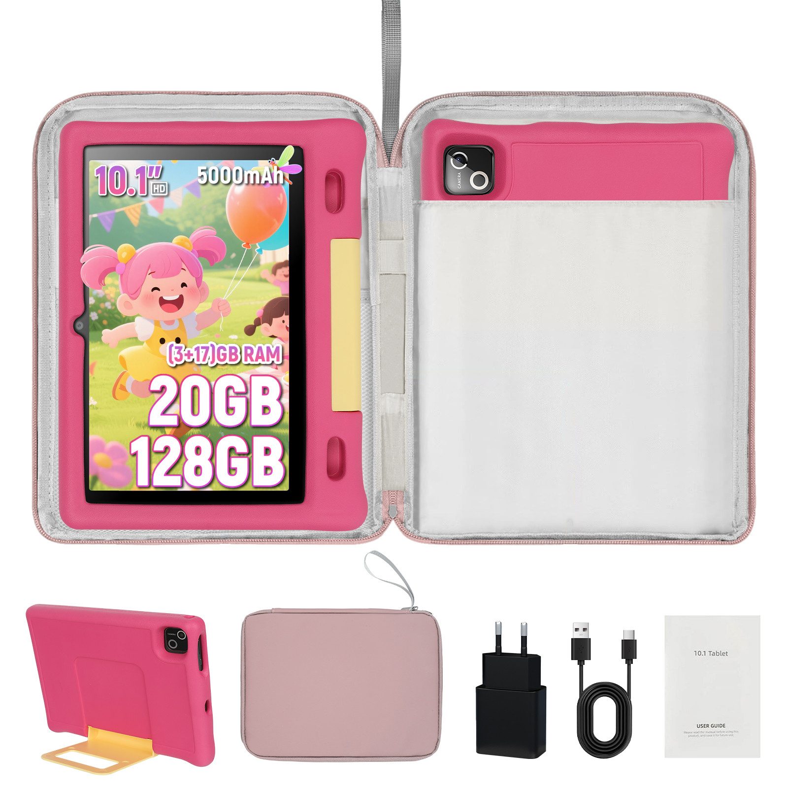 BUFO Kinder Lern-Tablet mit Elternkontrolle 10'' Android 16, 64GB Tablet (10", 128 GB, Android 15, Kids Bumper blau)