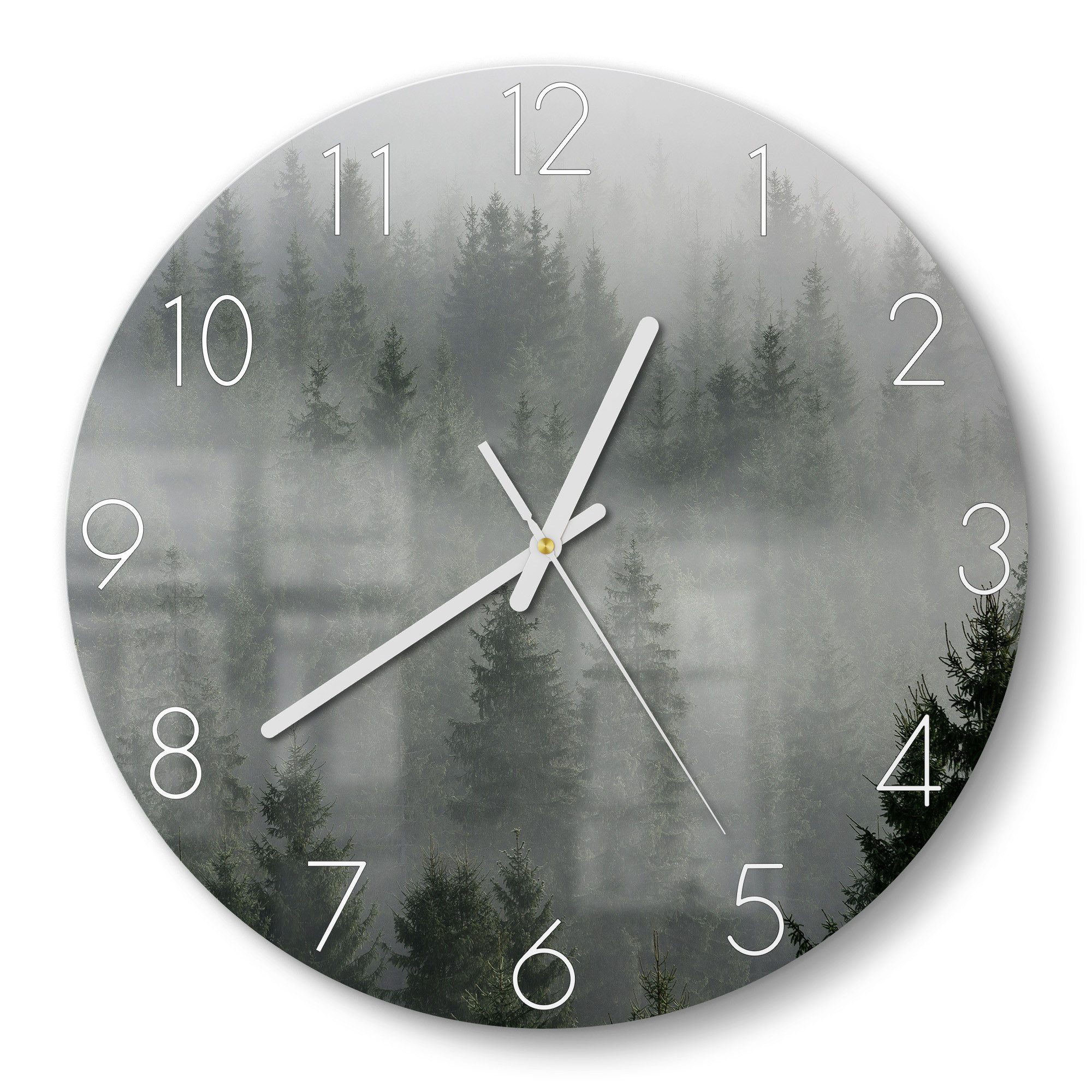 DEQORI Wanduhr 'Nebelwaldmystik' (Glas Glasuhr modern günstig online kaufen