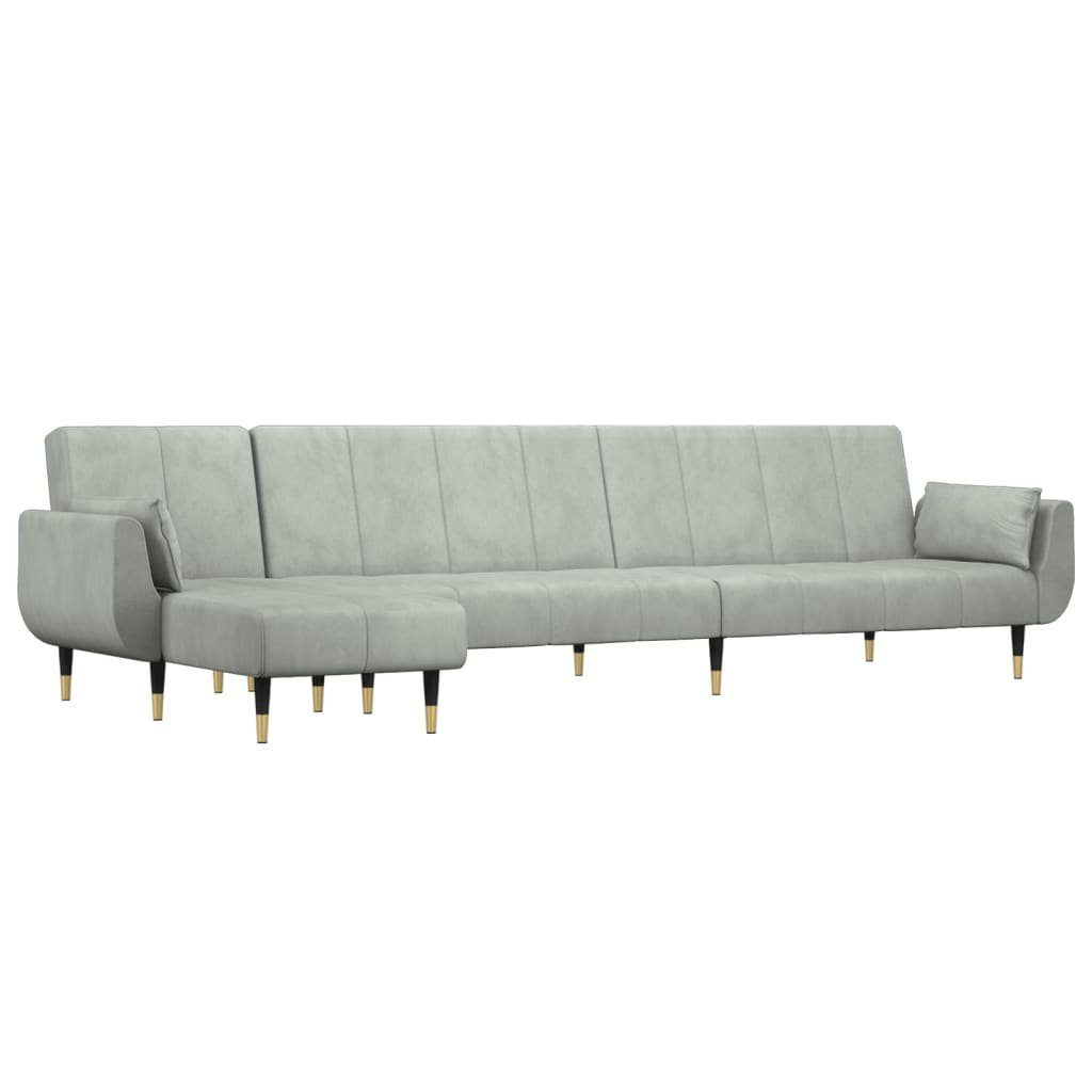 vidaXL Sofa Schlafsofa in L-Form Hellgrau günstig online kaufen