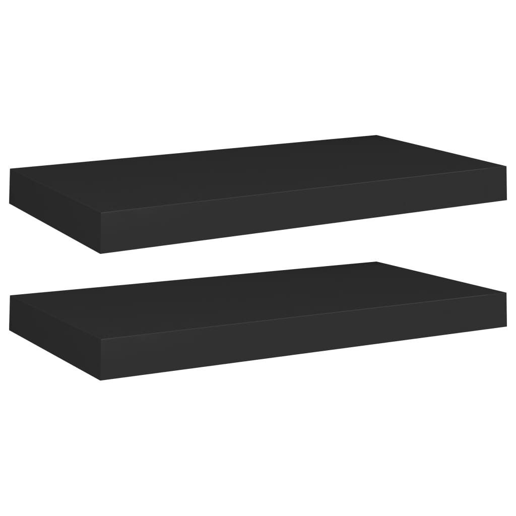 furnicato Wandregal Schweberegale 2 Stk. Schwarz 50x23x3,8 cm MDF, 2-tlg. günstig online kaufen
