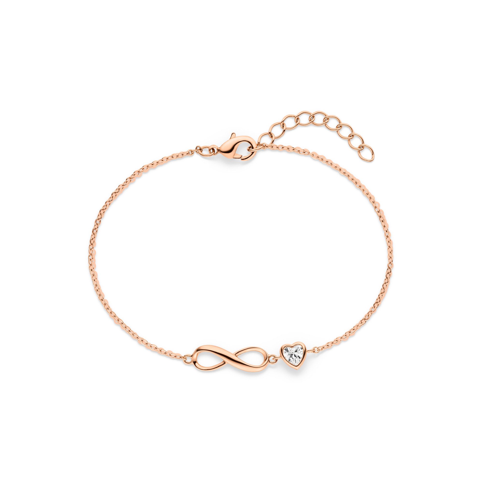 Tamaris Armband Schmuck Edelstahl Infinity Style, Unendlichkeitsschleife/Herz, mit Zirkonia (synth)