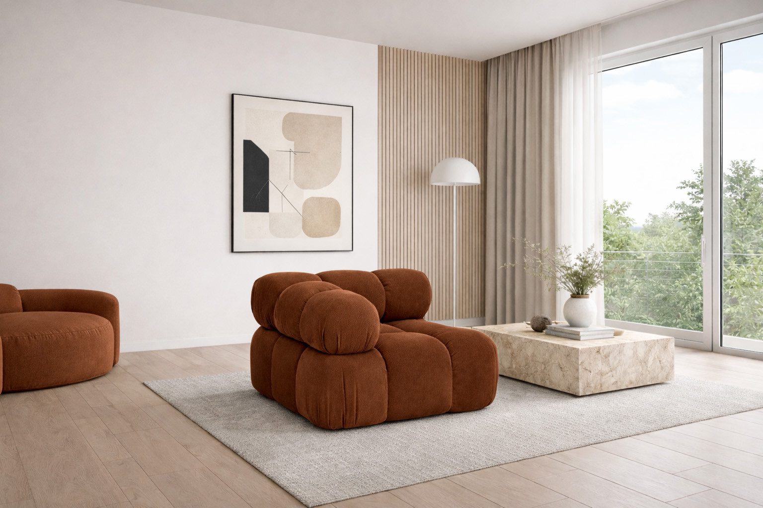 Kaiser Möbel Sofa-Eckelement Eckmodul modern für modulares System, Stoff Velours Salvador,SELIA