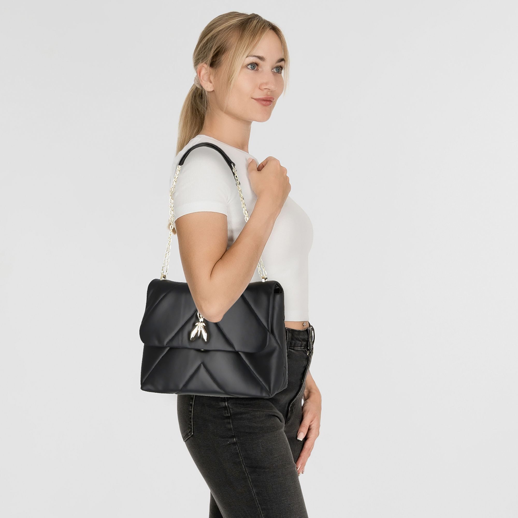Patrizia Pepe Schultertasche Fly Padded, Leder