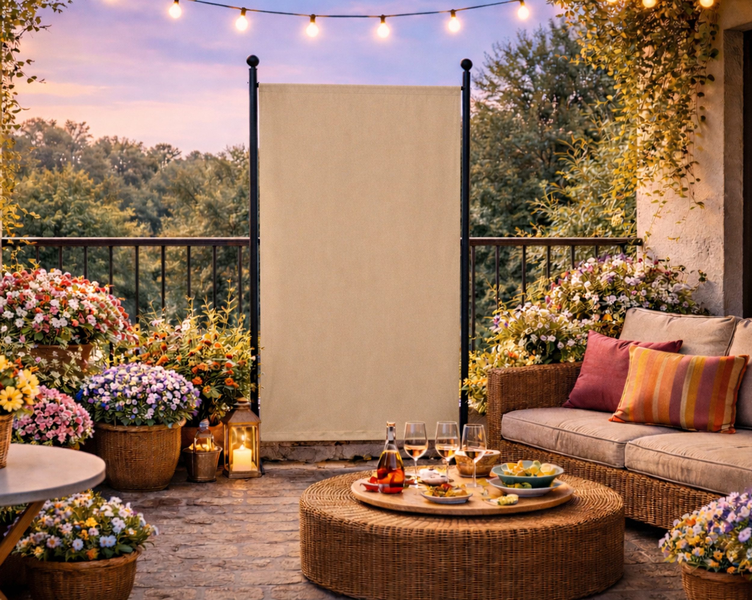 Quick Star Paravent Stellwand Outdoor Wetterfest in mehreren Größen - Farben - Motiven