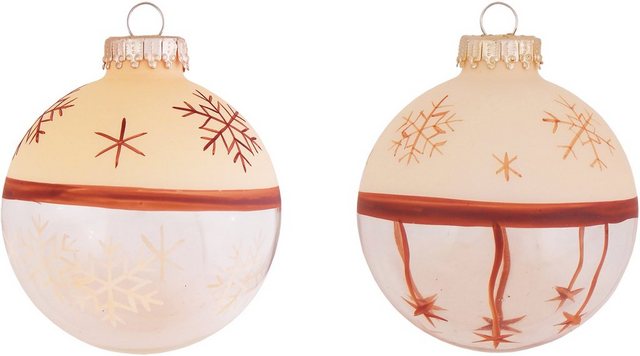 Krebs Glas Lauscha Weihnachtsbaumkugel »CBK500000A« (8 Stück), aus Glas, mit Schneeflocken-Motiv-Otto
