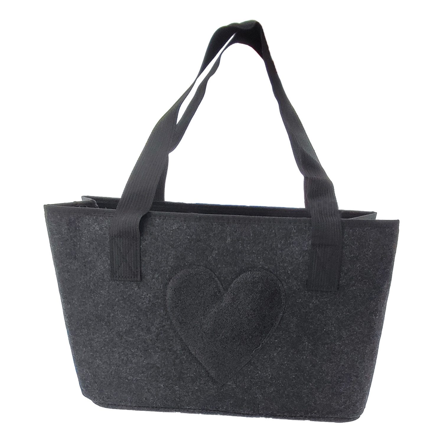CEPEWA Henkeltasche Filztasche "Glitzer Herz" anthrazit günstig online kaufen