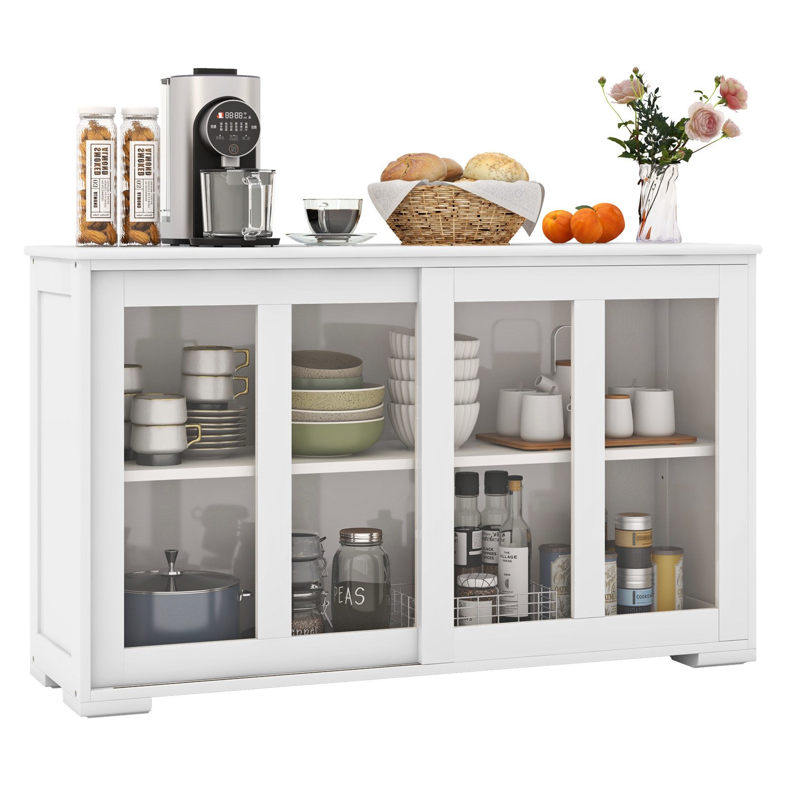 COSTWAY Sideboard, Küchenschrank mit höhenverstellbarer Ablage, günstig online kaufen
