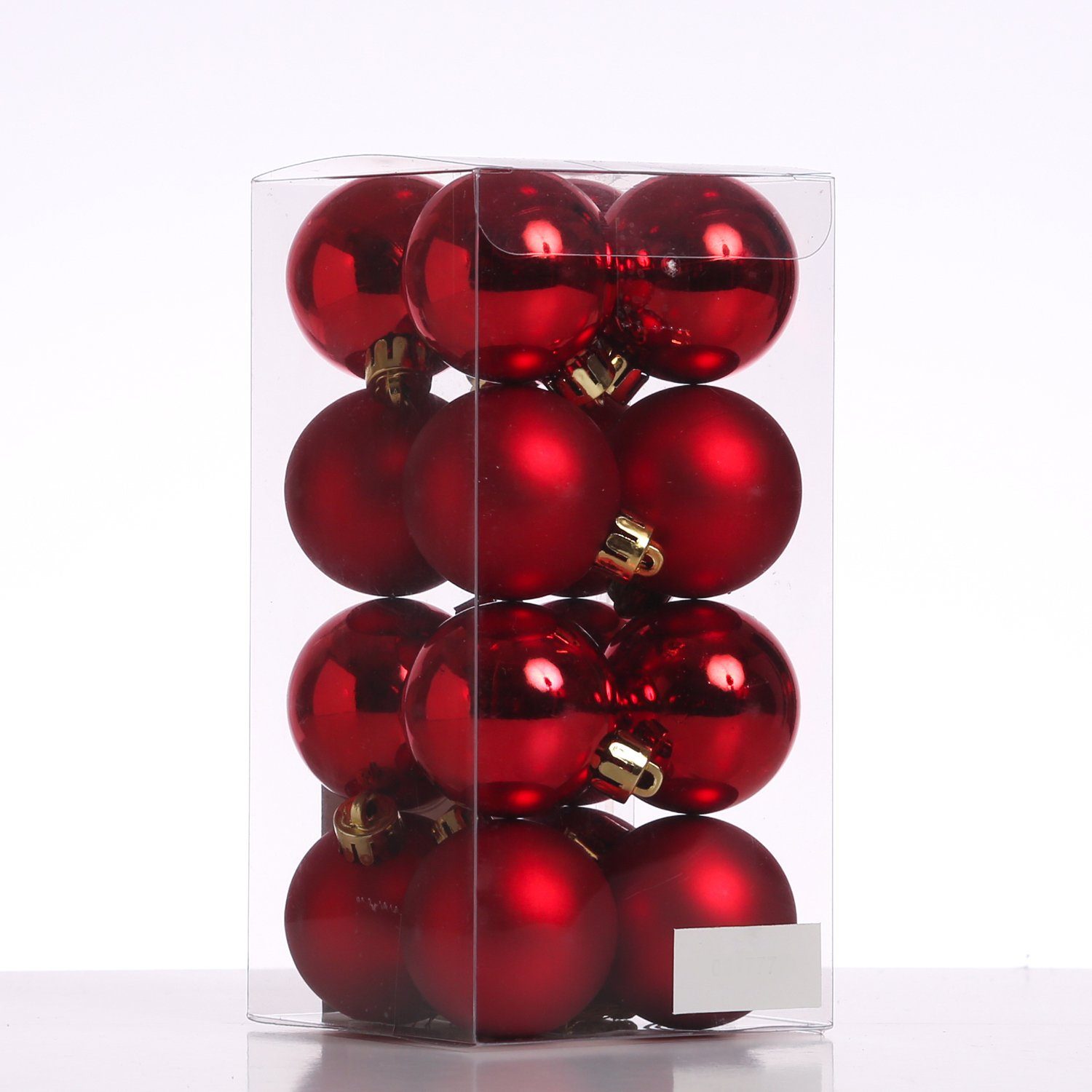 MARELIDA Weihnachtsbaumkugel Christbaumkugel Weihnachtskugel bruchfest D:4cm glänzend matt rot 16St (16 St) | Weihnachtskugeln