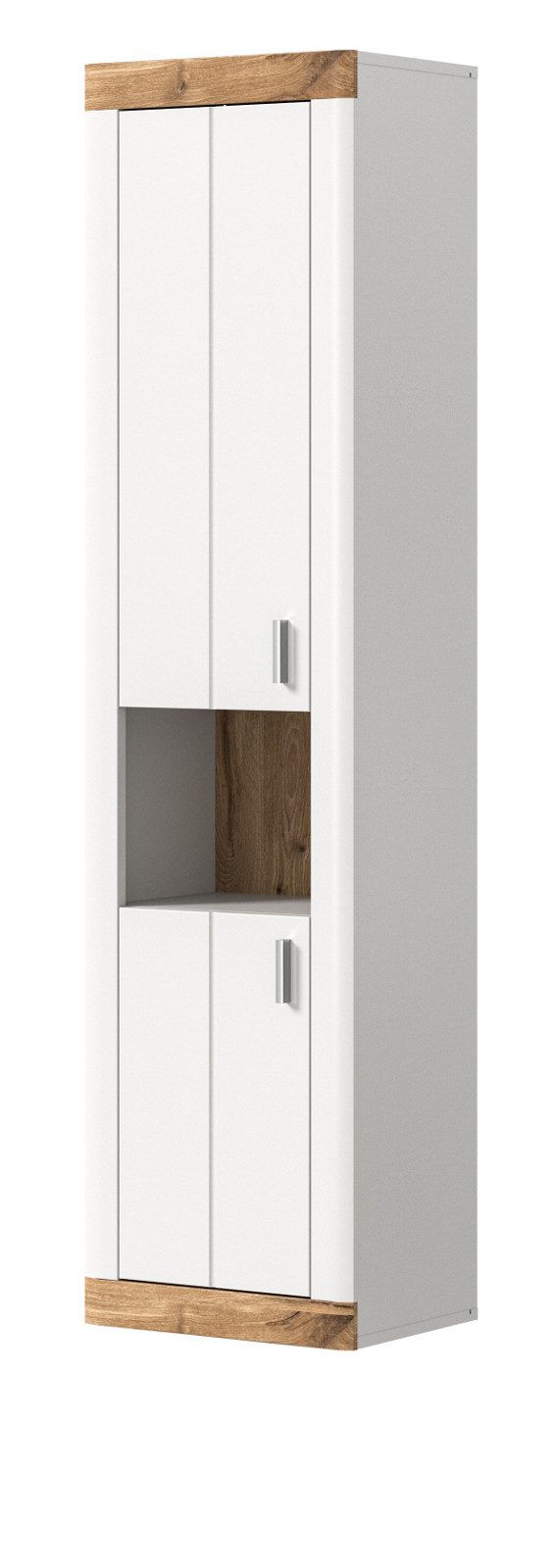 Inn.Furn Wandspiegel Sopela (Badspiegel in weiß, 80 x 70 cm), mit Regal