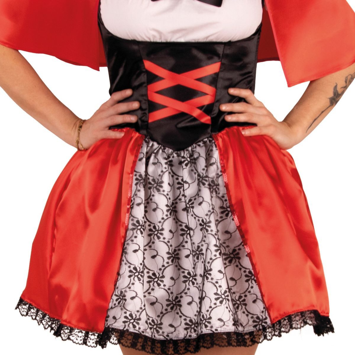 Party x People Kostüm Rotkäppchen Kleid und Cape für Damen