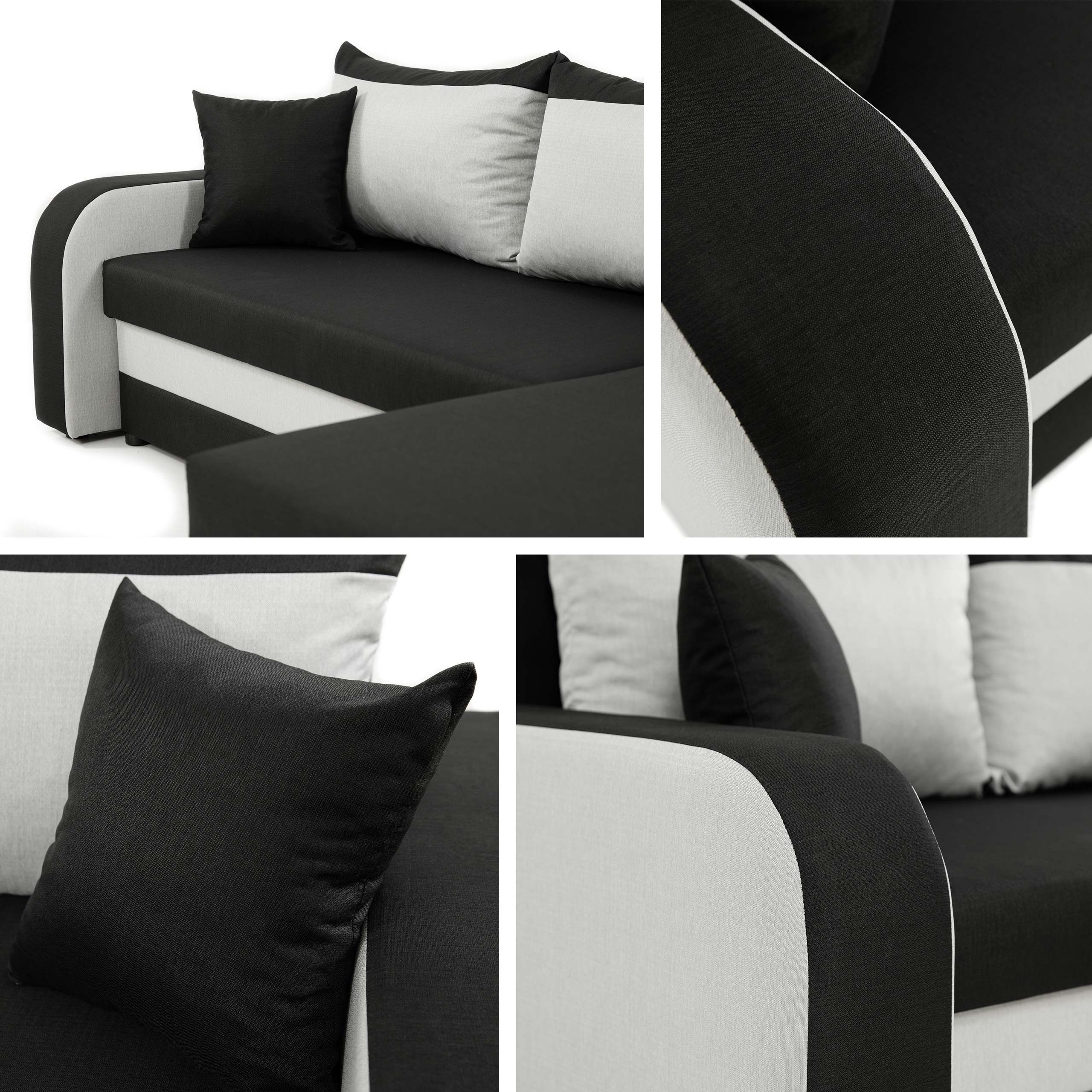 MIRJAN24 Ecksofa Kris Cord, mit Schlaffunktion und zwei Bettkasten, L-Form mit Kissen-Set, L: 238 cm