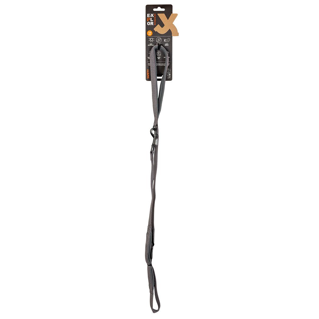 DUVO+ Hundeleine Duvoplus EXPLOR Ultimate Fit On-The-Road-Leine Safety - Silver