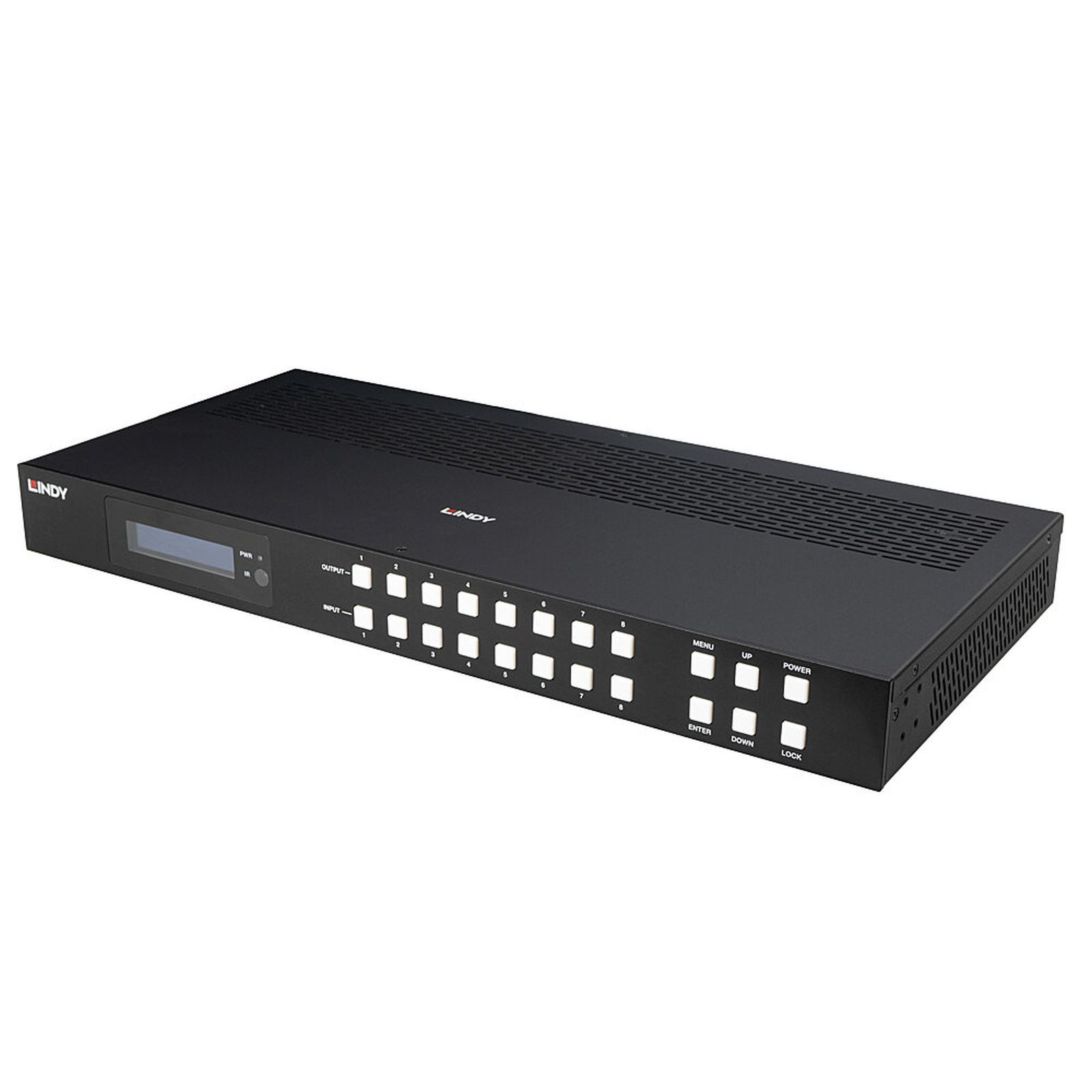 Lindy 38435 Matrixschalter AV-Matrix-Umschalter Eingebautes Display Netzwerk-Adapter