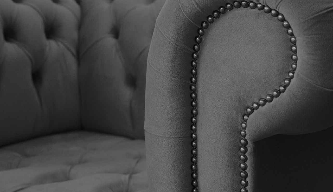 Sessel Luxus, Sitzer Polster Sofa Textil Made 1 Sessel Chesterfield In JVmoebel Europe Design