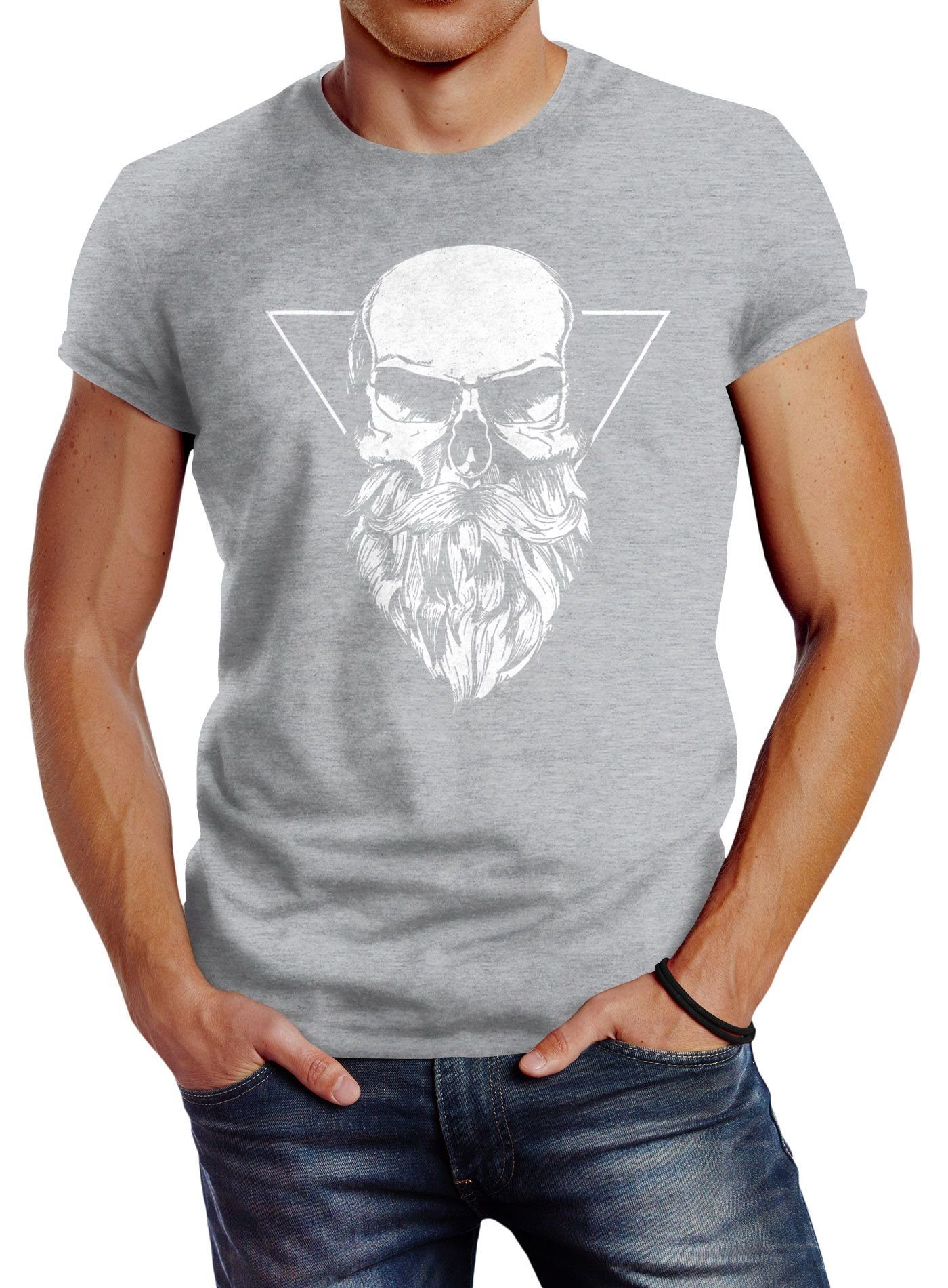 Neverless Print-Shirt Herren T-Shirt Totenkopf mit günstig online kaufen