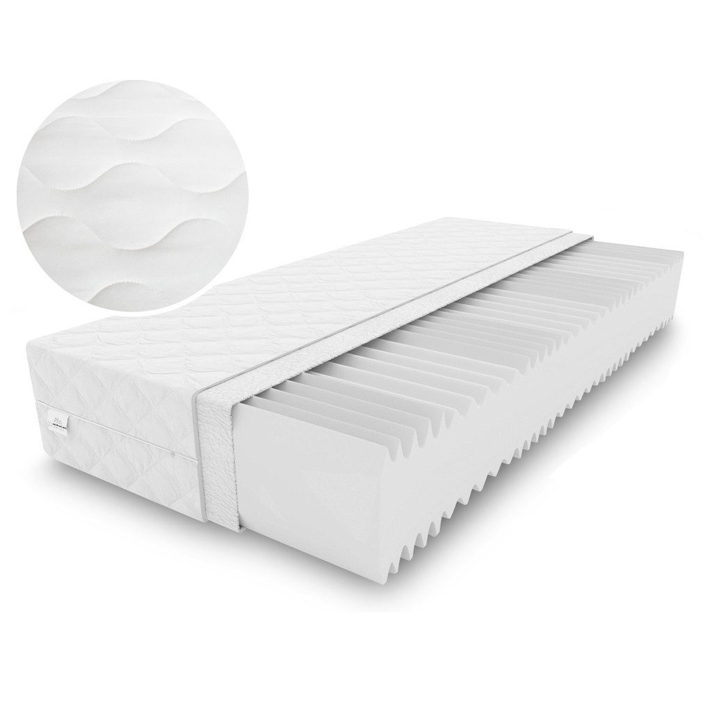 Kaltschaummatratze KingZonen 7 Zonen 120x200x16cm aus hochwertigem Kaltschaum, KingMatratzen, 16 cm hoch, Rollmatratze mit waschbarem Bezug und Memory Marken
