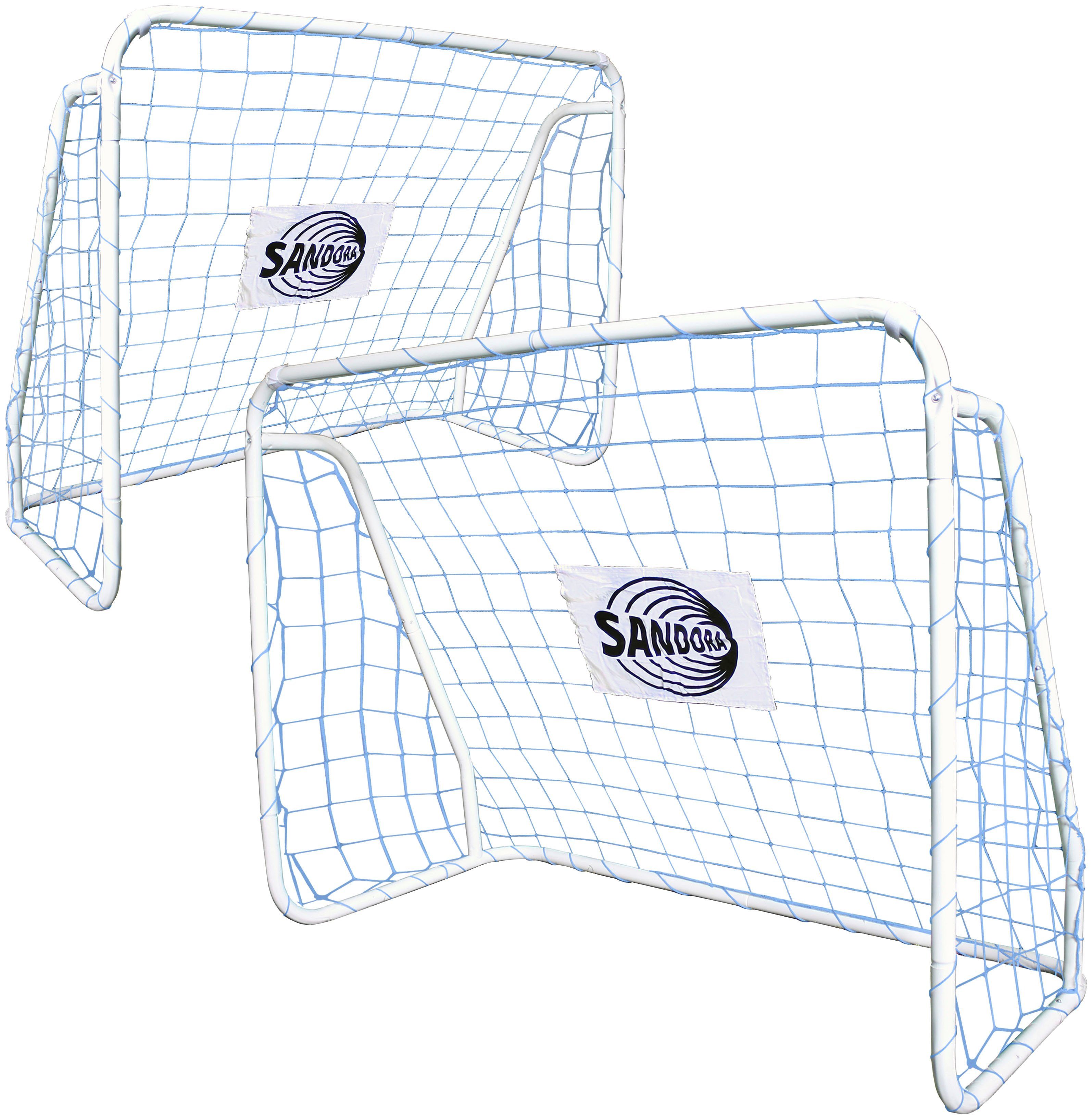 (Set, St), Netz blauem Sandora 2 124x96x61cm Fußballtor mit SANDORA