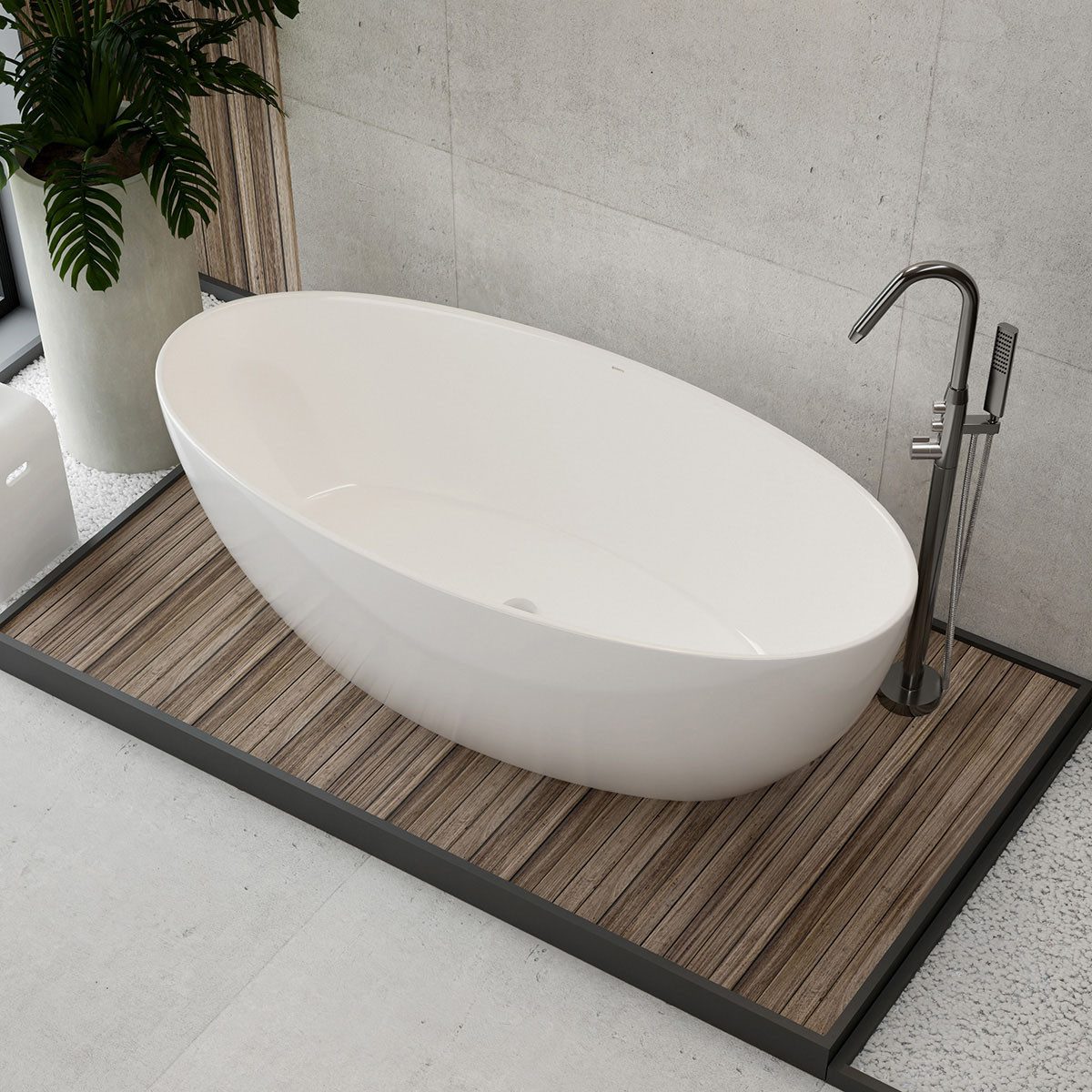 Bernstein Badewanne TERRA, freistehende Badewanne, Sanitäracryl, oval, Oberfläche wählbar
