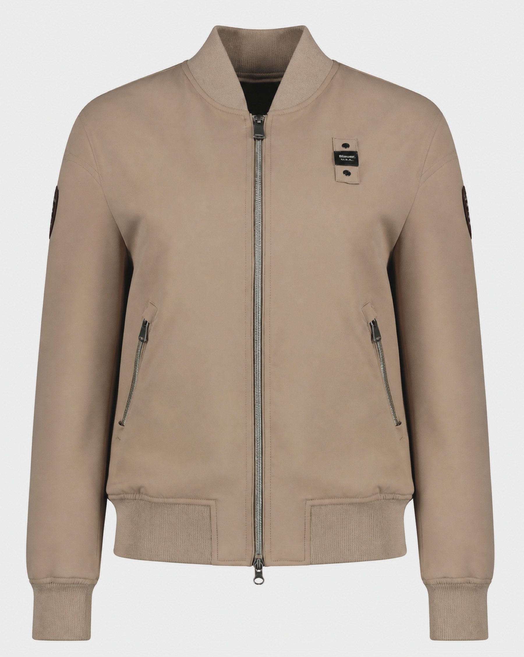 Blauer Bomberjacke