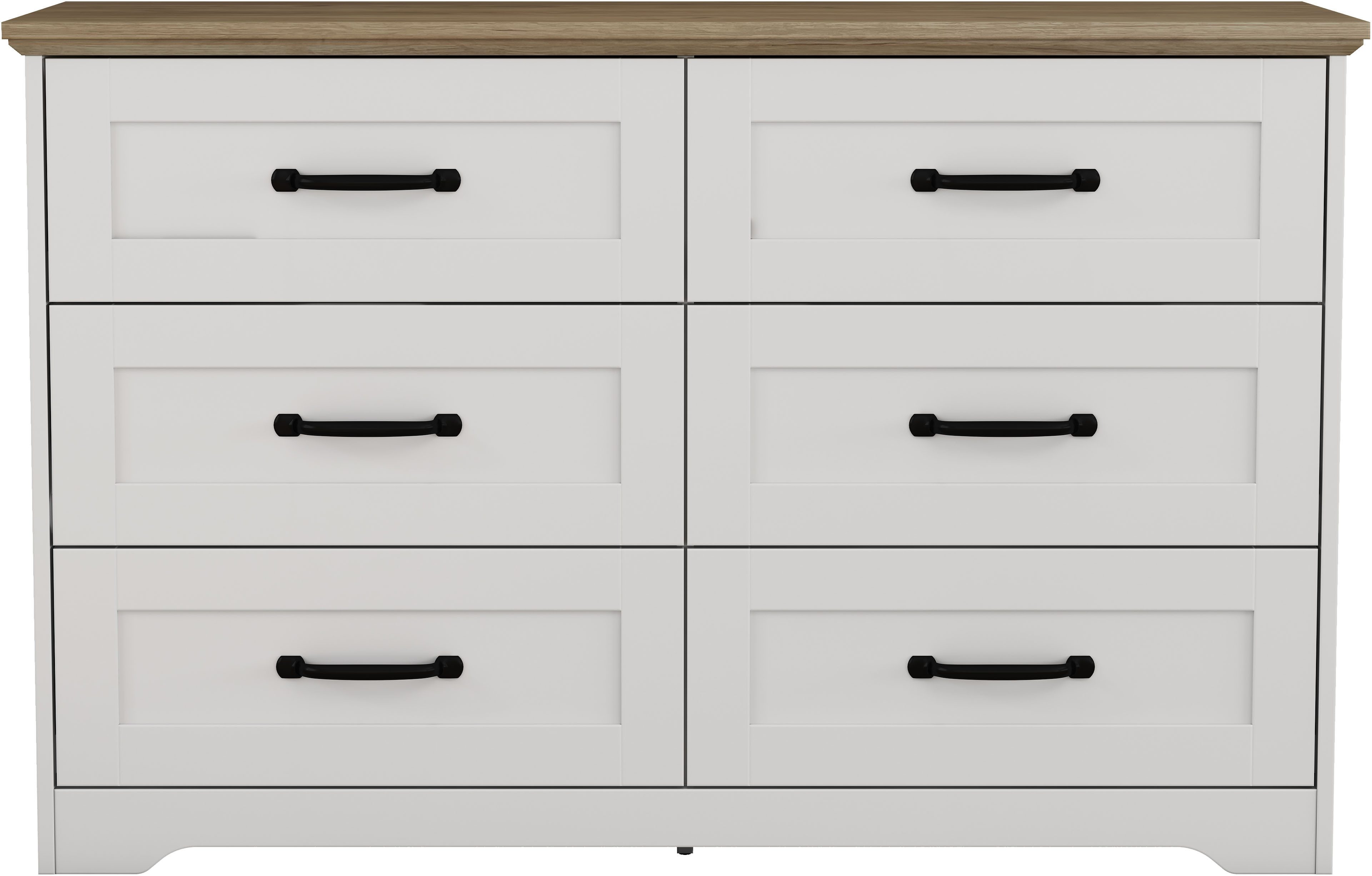 OTTO home Schubkastenkommode Emmilia Sideboard Schubladenschrank Wäscheschrank im Landhaus Design (Scandi Design mit 6 Schubladen für viel Stauraum im Schlafzimmer), Schrankkommode in hochwertiger Qualität
