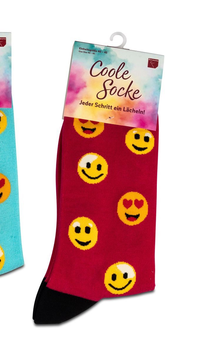 Socken formano Coole Socke Emoji pink - One Size 40 - 45