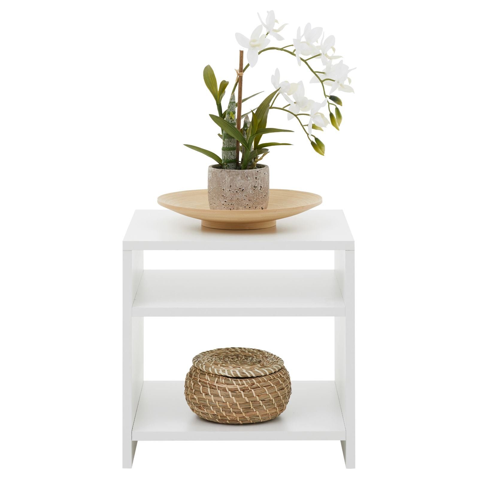 CARO-Möbel Beistelltisch ALMERIA, Nachttisch mit 2 offenen Fächern pflegele günstig online kaufen