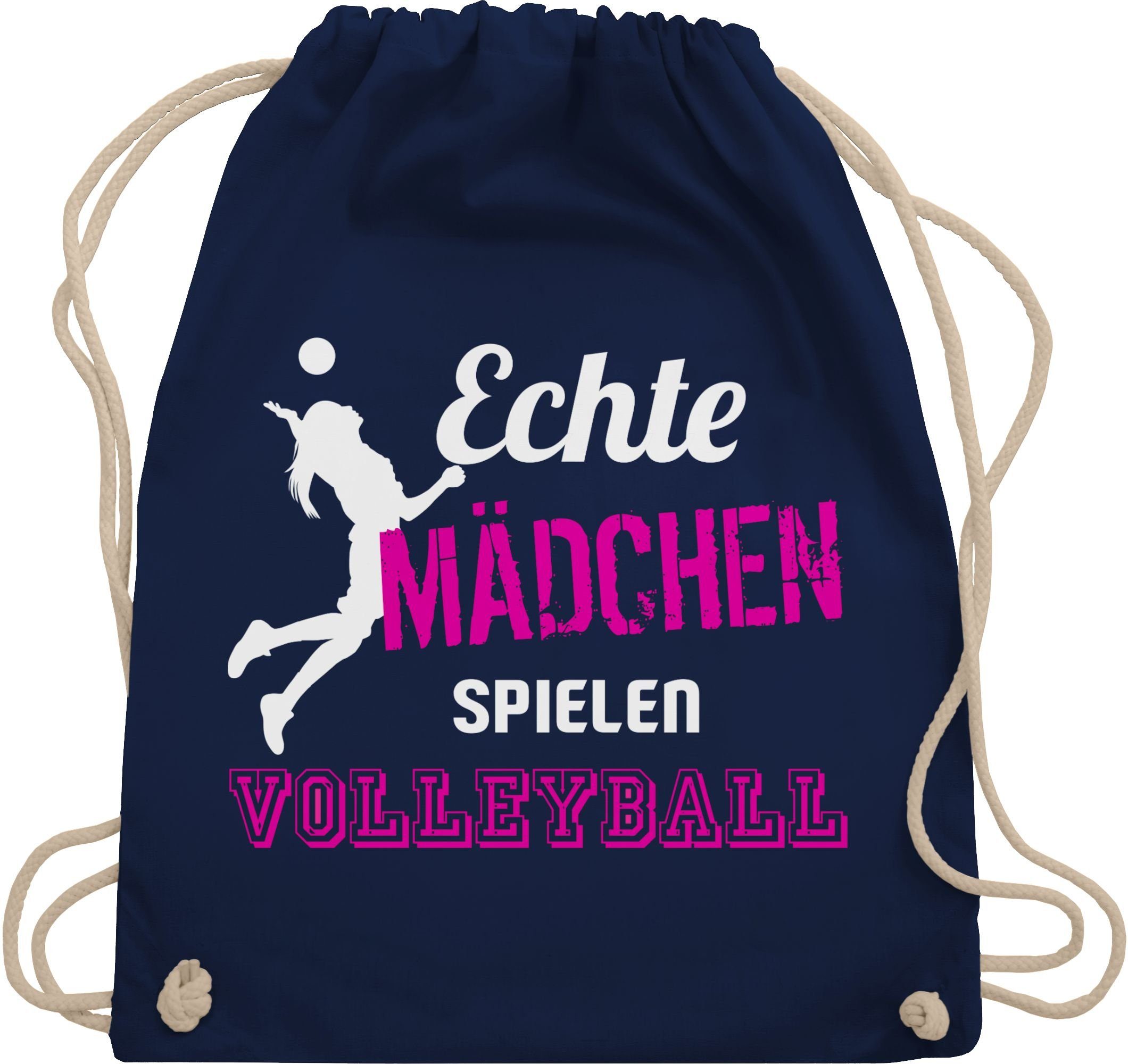 Shirtracer Turnbeutel Echte Mädchen spielen Volleyball, Volleyball Geschenke