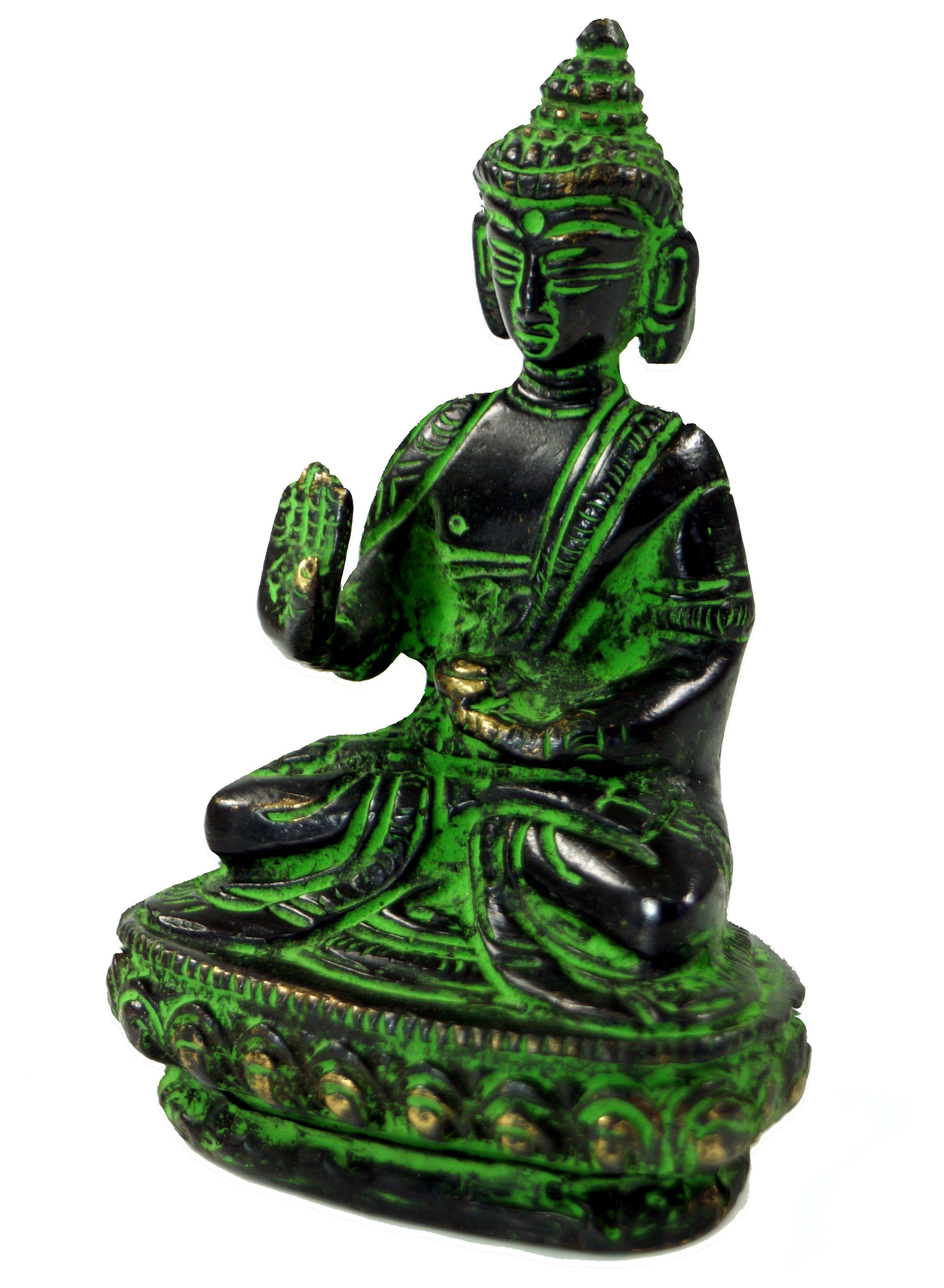 Buddhafigur Buddha Statue aus Messing Abhaya Mudra 10 cm -..