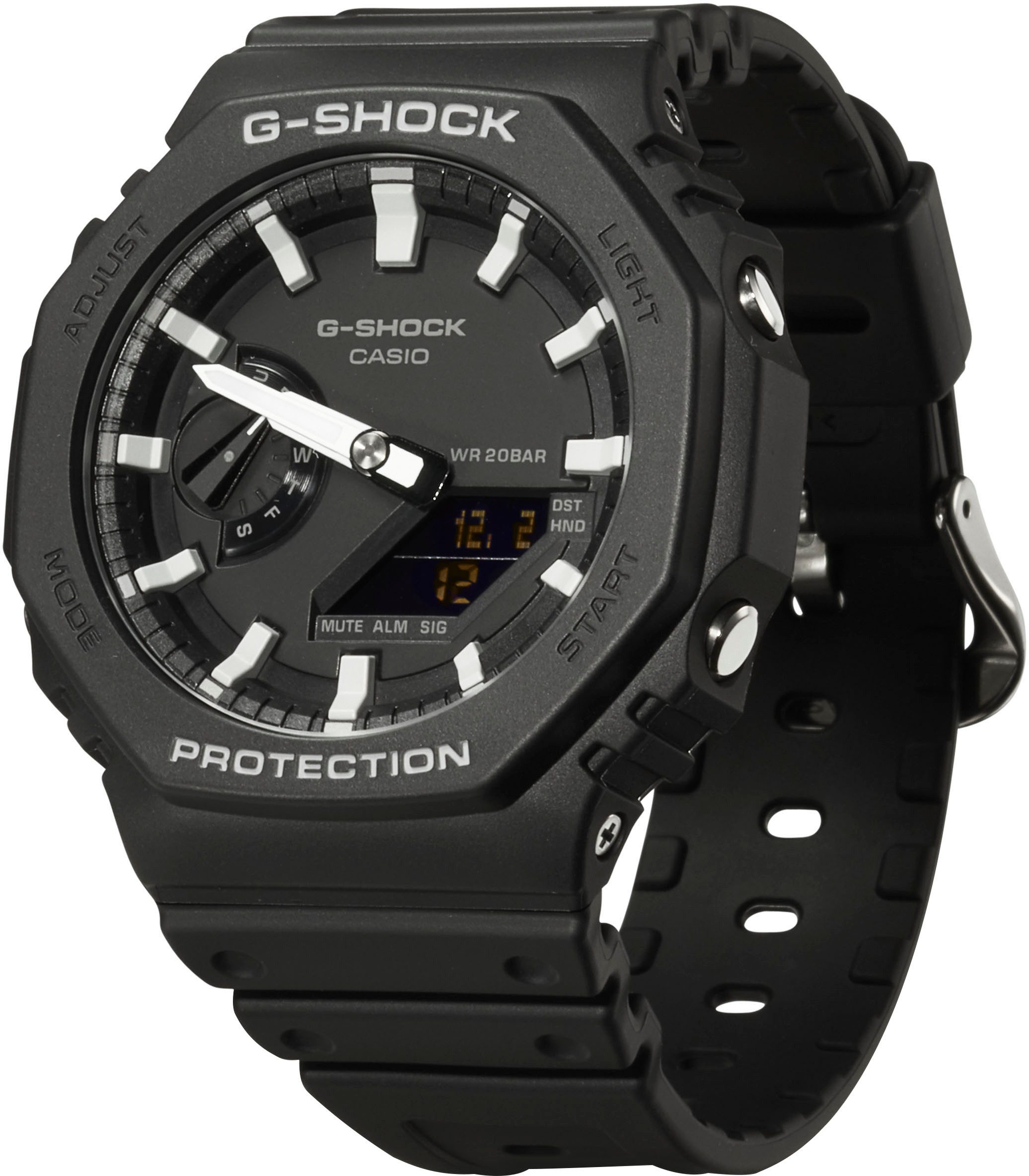 CASIO G-SHOCK Chronograph GA-2100-1AER, Quarzuhr,Armbanduhr,Herrenuhr, digital,bis 20bar wasserd. Resinarmband
